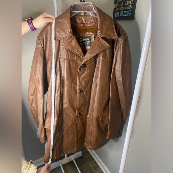 Vintage Sears The Leather Shop leather coat with faux fur lining - Picture 13 of 15